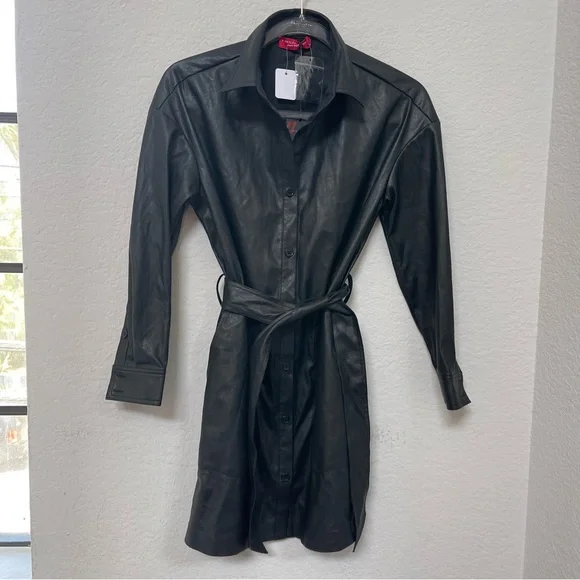 n:PHILANTHROPY Ray Faux Leather Dress Black Size XS